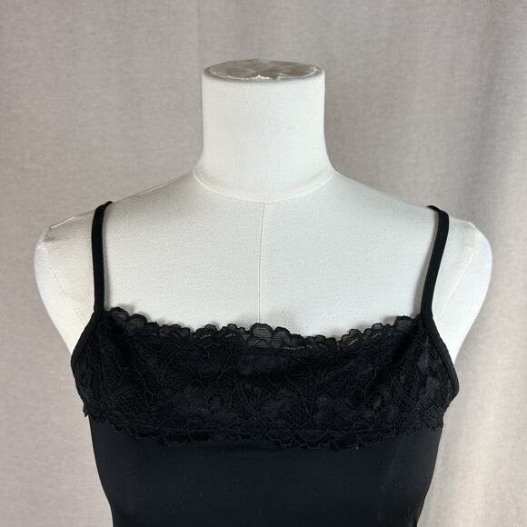 Maurices Women Lace Trim Y2K Cami Tank Top Size M Black Grunge Goth Whimsigoth - Picture 2 of 8